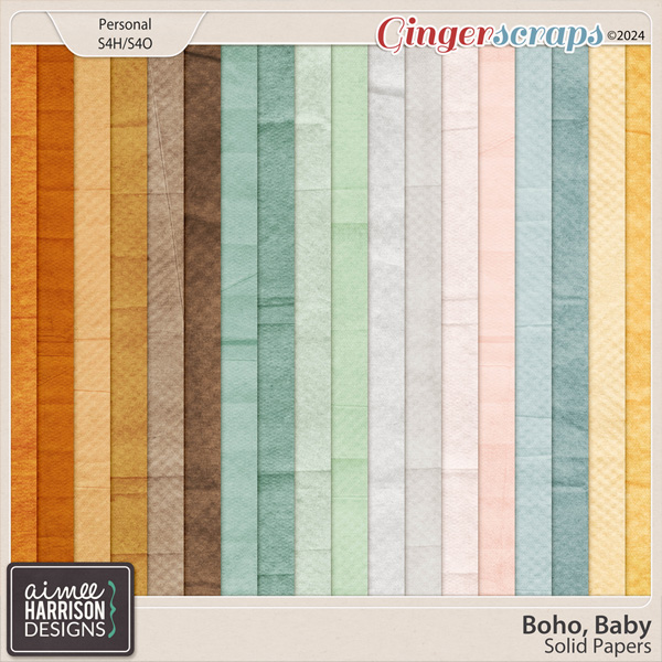Boho Baby Solid Papers by Aimee Harrison