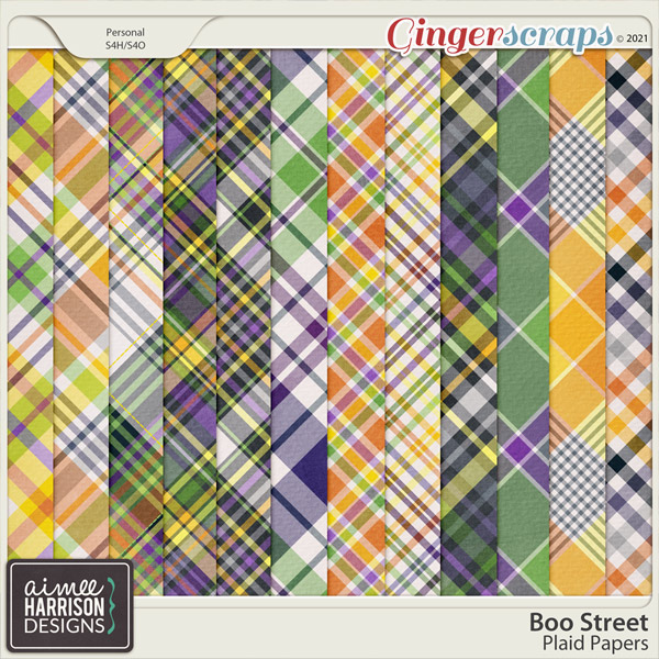 Boo Street Plaid Papers by Aimee Harrison