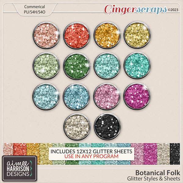 Botanical Folk Glitters by Aimee Harrison