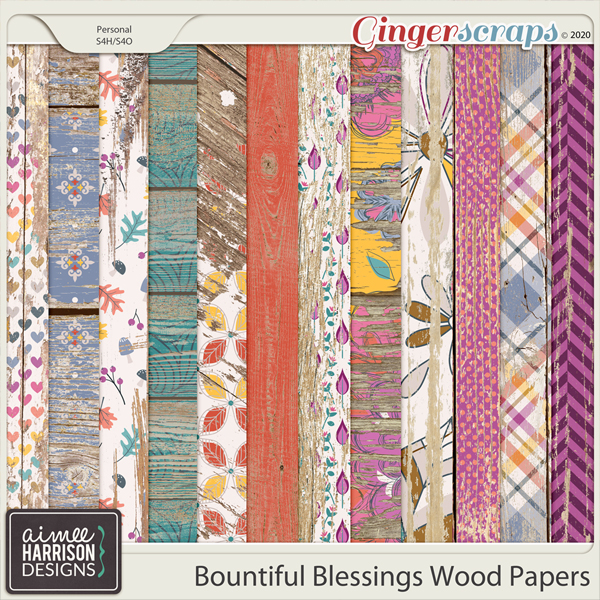 Bountiful Blessings Wood Papers by Aimee Harrison