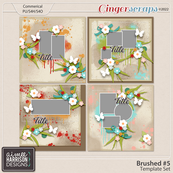 Brushed #5 Template Set by Aimee Harrison