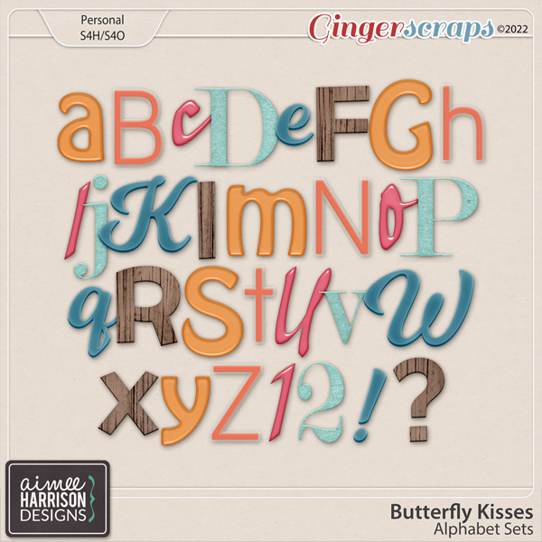 Butterfly Kisses Alpha Sets by Aimee Harrison