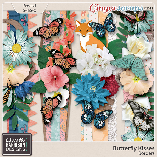 Butterfly Kisses Borders by Aimee Harrison