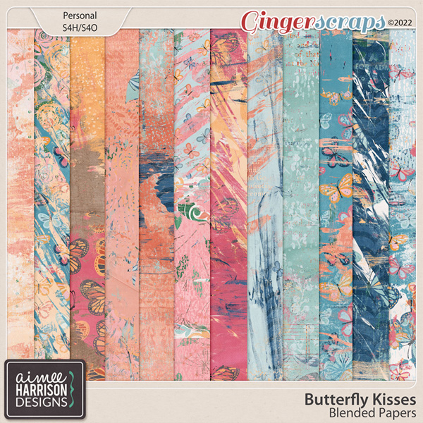 Butterfly Kisses Blended Papers by Aimee Harrison