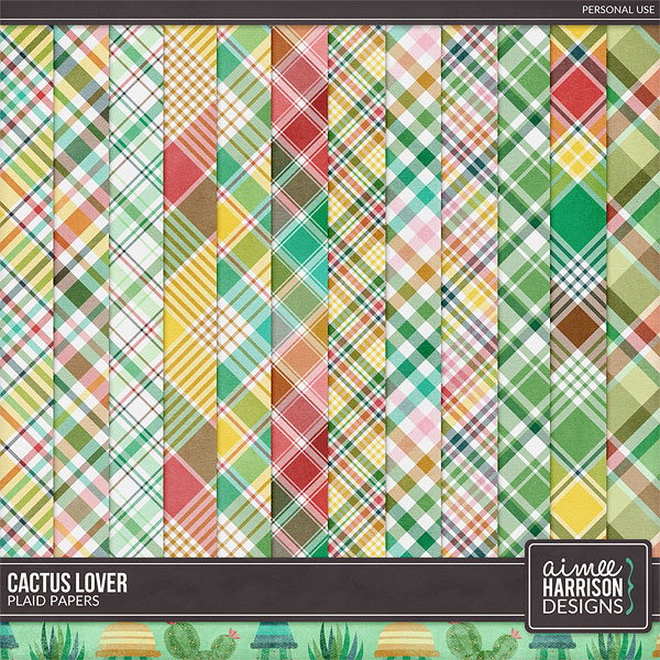 Cactus Lover Plaid Papers by Aimee Harrison
