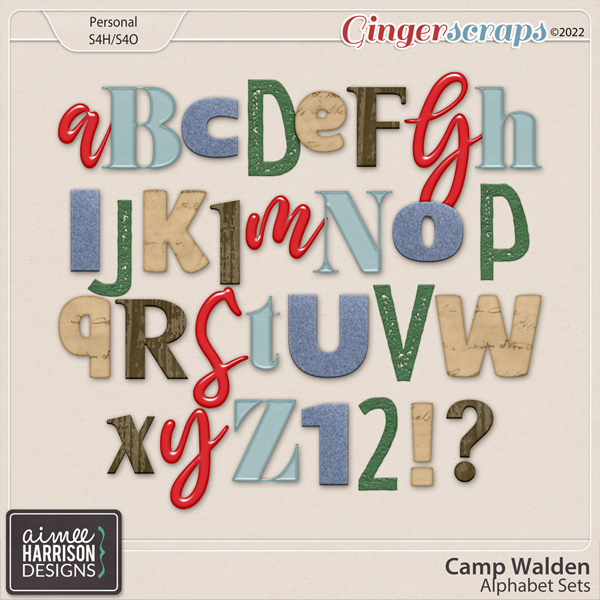 Camp Walden Alpha Sets by Aimee Harrison