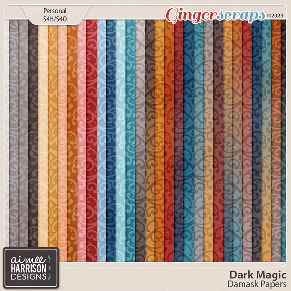 Dark Magic Damask Papers by Aimee Harrison