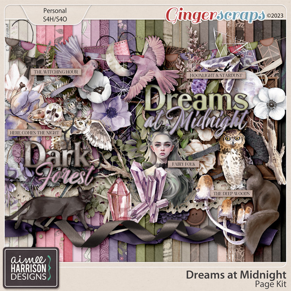 Dreams at Midnight Page Kit by Aimee Harrison