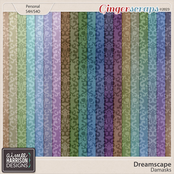 Dreamscape Damask Papers by Aimee Harrison