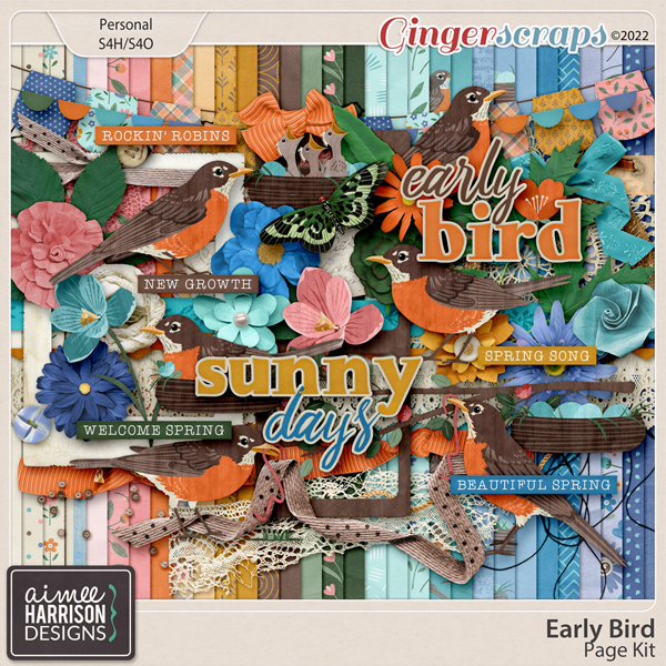 Early Bird Page Kit by Aimee Harrison