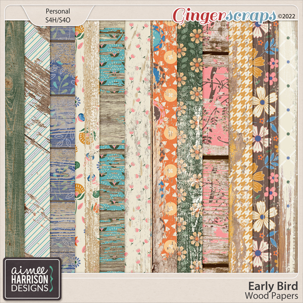 Early Bird Wood Papers by Aimee Harrison