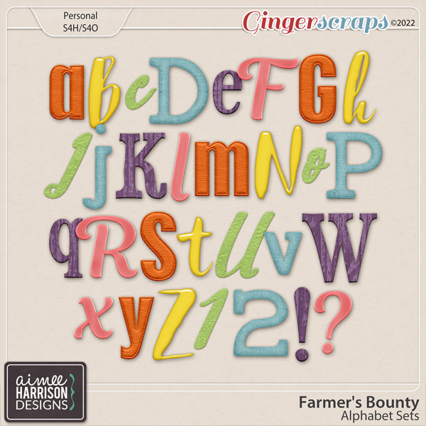 Farmer's Bounty Alpha Sets by Aimee Harrison