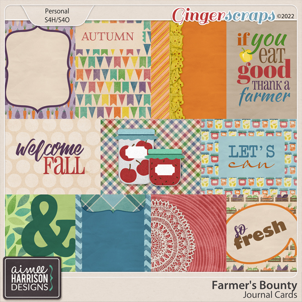 Farmer's Bounty Journal Cards by Aimee Harrison