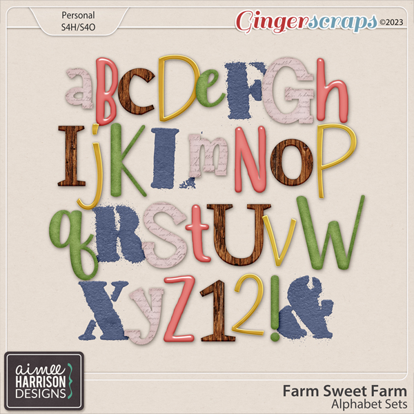 Farm Sweet Farm Alpha Sets by Aimee Harrison
