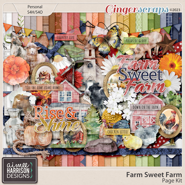 Farm Sweet Farm Page Kit by Aimee Harrison
