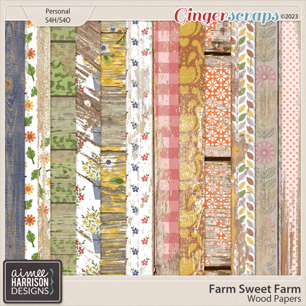 Farm Sweet Farm Wood Papers by Aimee Harrison