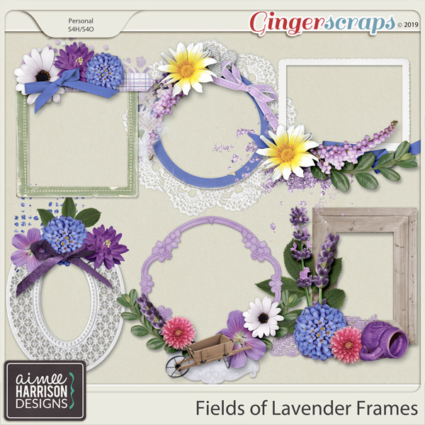 Fields of Lavender Frame Clusters by Aimee Harrison