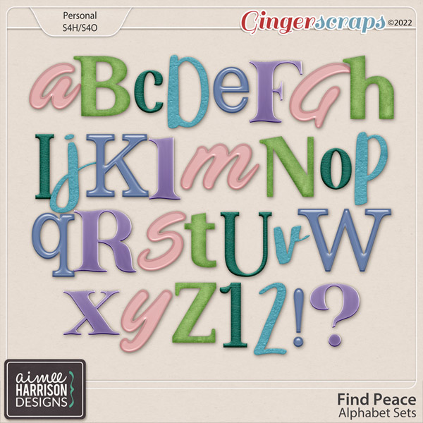 Find Peace Alpha Sets by Aimee Harrison