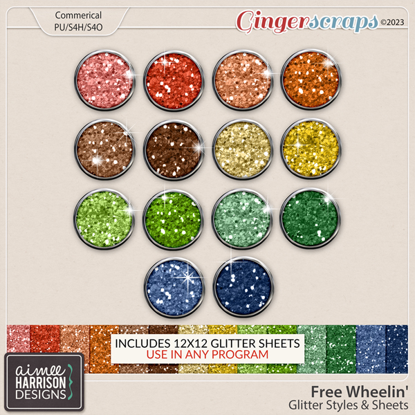 Free Wheelin' Glitters by Aimee Harrison