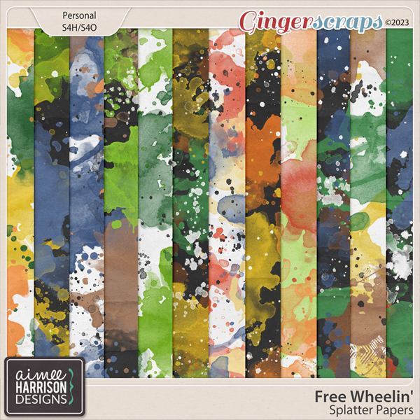 Free Wheelin' Splatter Papers by Aimee Harrison
