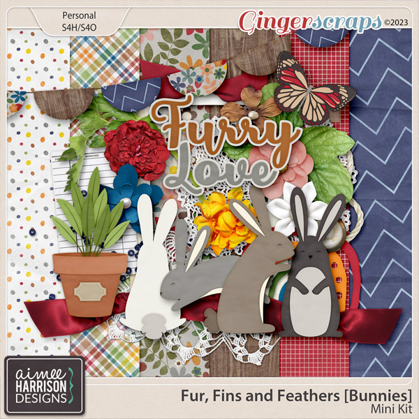 Fur, Fins, Feathers [Bunnies] Mini Kit by Aimee Harrison