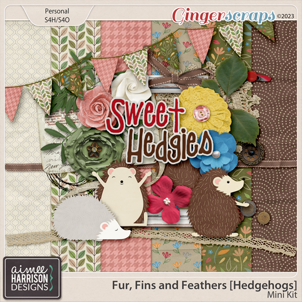 Fur, Fins, Feathers [Hedgehogs] Mini Kit by Aimee Harrison