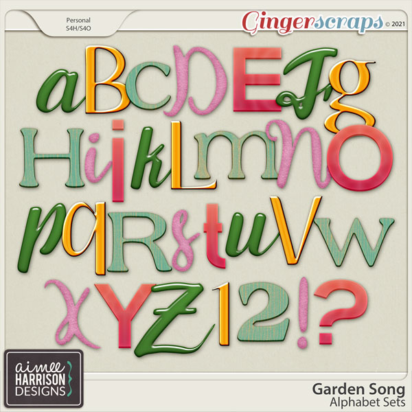 Garden Song Alpha Sets by Aimee Harrison