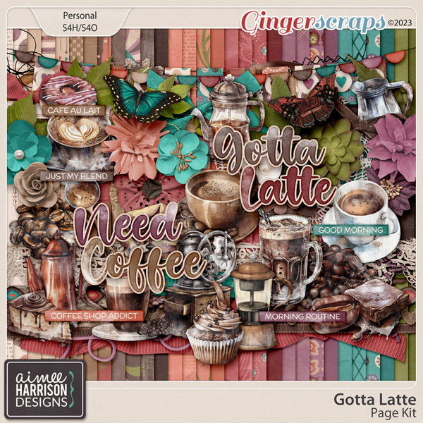 Gotta Latte Page Kit by Aimee Harrison