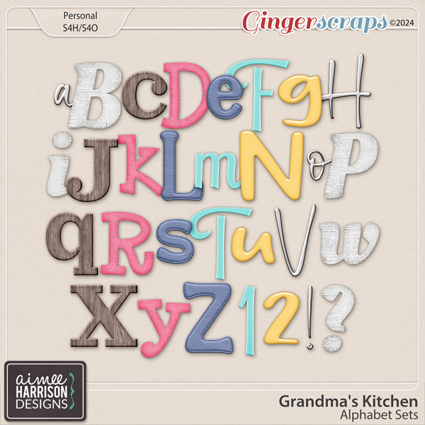 Grandma's Kitchen Alphabet Sets by Aimee Harrison