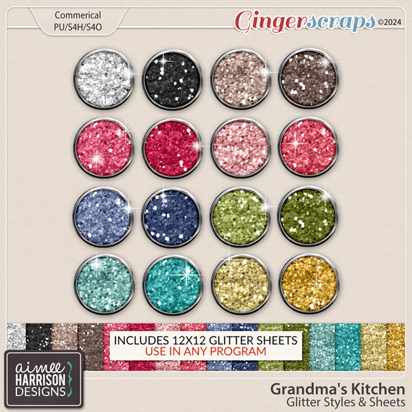 Grandma's Kitchen Glitters by Aimee Harrison