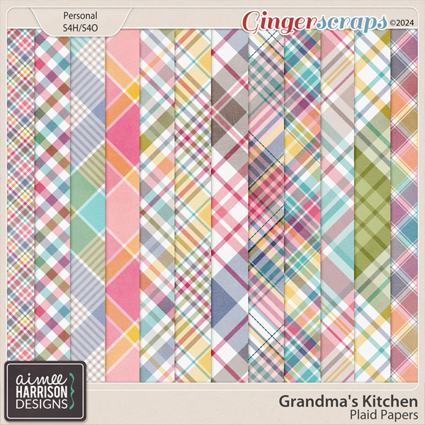 Grandma's Kitchen Plaid Papers by Aimee Harrison