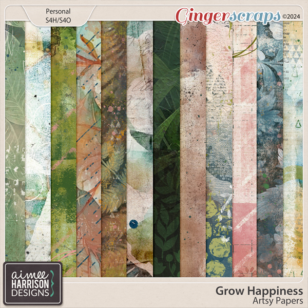 Grow Happiness Artsy Papers by Aimee Harrison