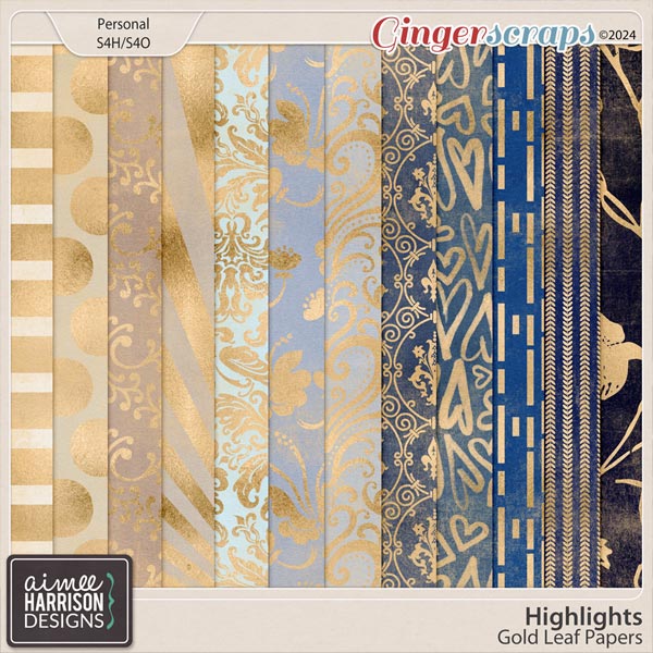 Highlights Gold Leaf Papers by Aimee Harrison