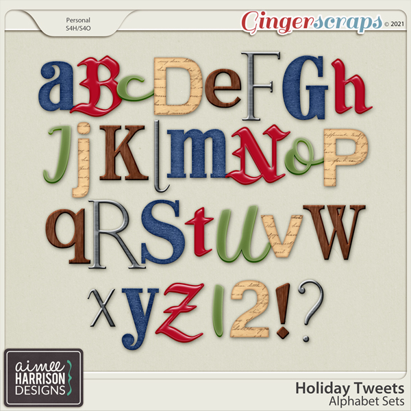 Holiday Tweets Alpha Sets by Aimee Harrison