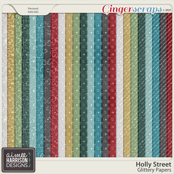 Holly Street Glittery Papers by Aimee Harrison