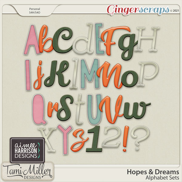 Hopes and Dreams Alpha Sets by Aimee Harrison and Tami Miller Designs