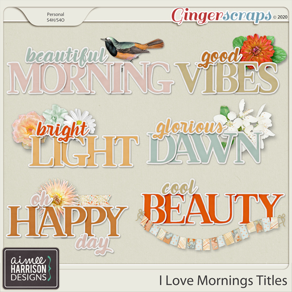 I Love Mornings Titles by Aimee Harrison