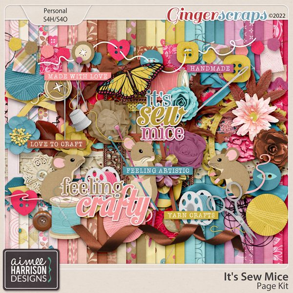 It's Sew Mice Page Kit by Aimee Harrison