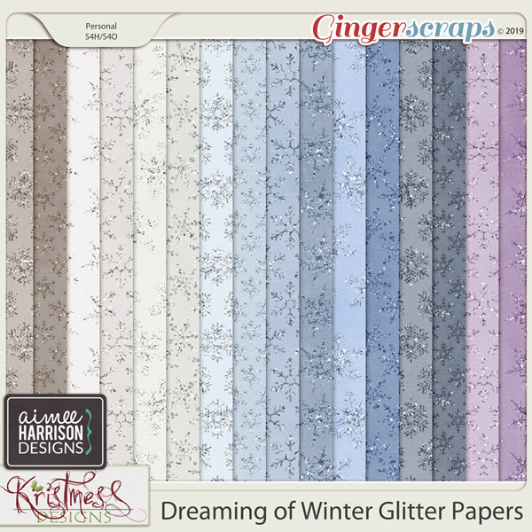 Dreaming of Winter Glitter Papers