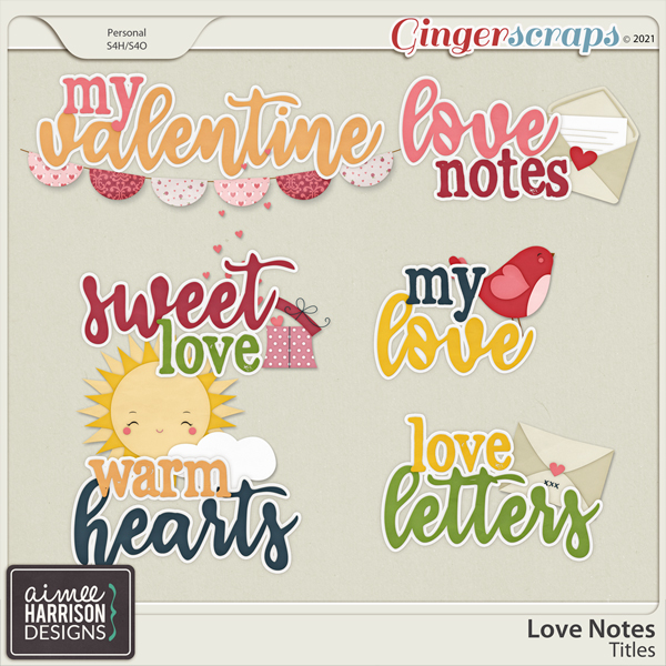 Love Notes Titles by Aimee Harrison