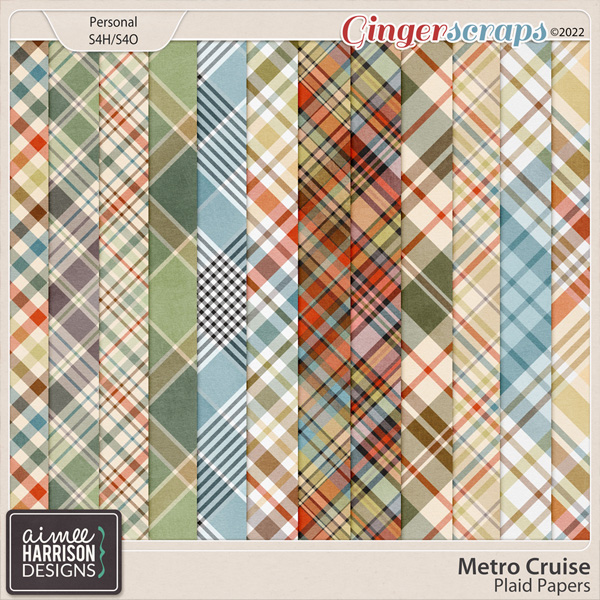 Metro Cruise Plaid Papers by Aimee Harrison