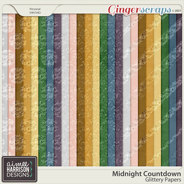 Midnight Countdown Glittery Papers by Aimee Harrison