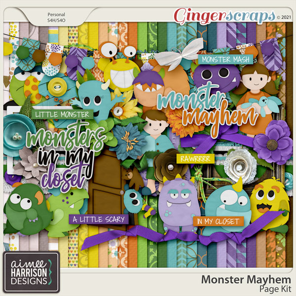 Monster Mayhem Page Kit by Aimee Harrison