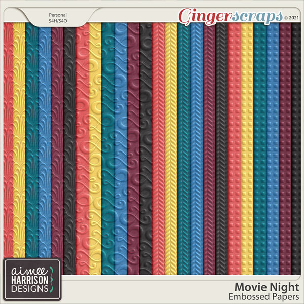 Movie Night Embossed Papers by Aimee Harrison