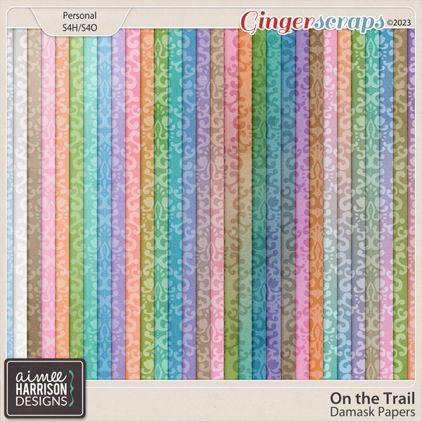On the Trail Damask Papers by Aimee Harrison