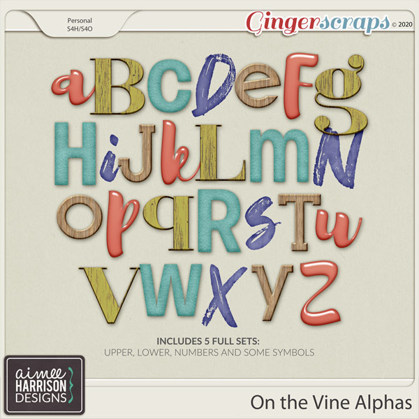 On the Vine Alpha Sets by Aimee Harrison