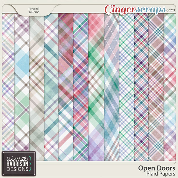 Open Doors Plaid Papers by Aimee Harrison