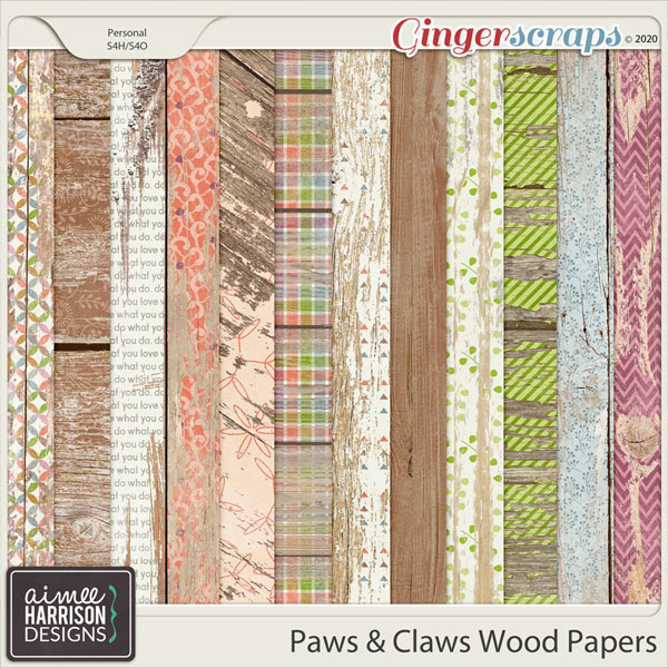 Paws and Claws Wood Papers by Aimee Harrison