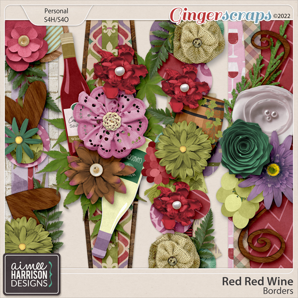 Red Red Wine Borders by Aimee Harrison