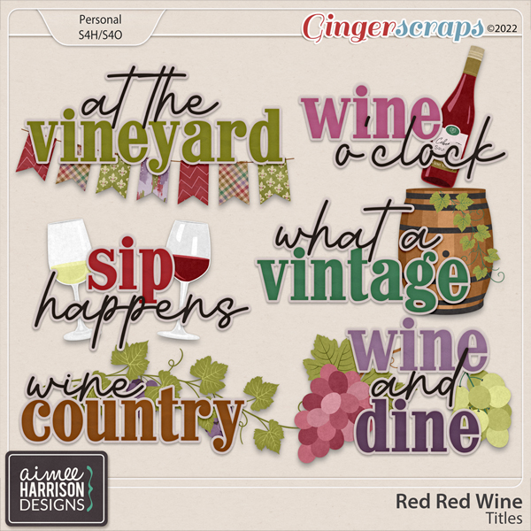 Red Red Wine Titles by Aimee Harrison